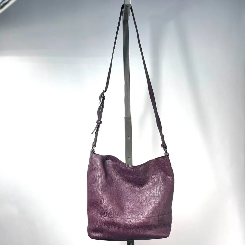 Shinola Plum Leather Crossbody Bag